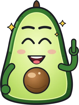 Avo, the Noshchat avocado, giving a thumbs up